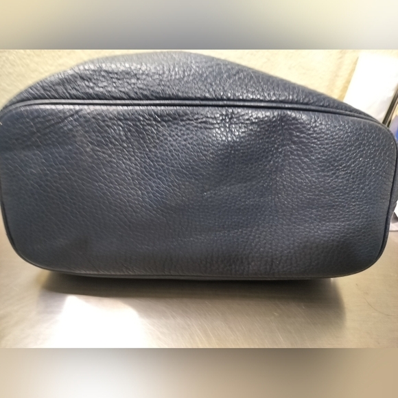 2385) Michael Kors Jules Navy Pebbled Leather Drawstring Shoulder Bag - Picture 11 of 11